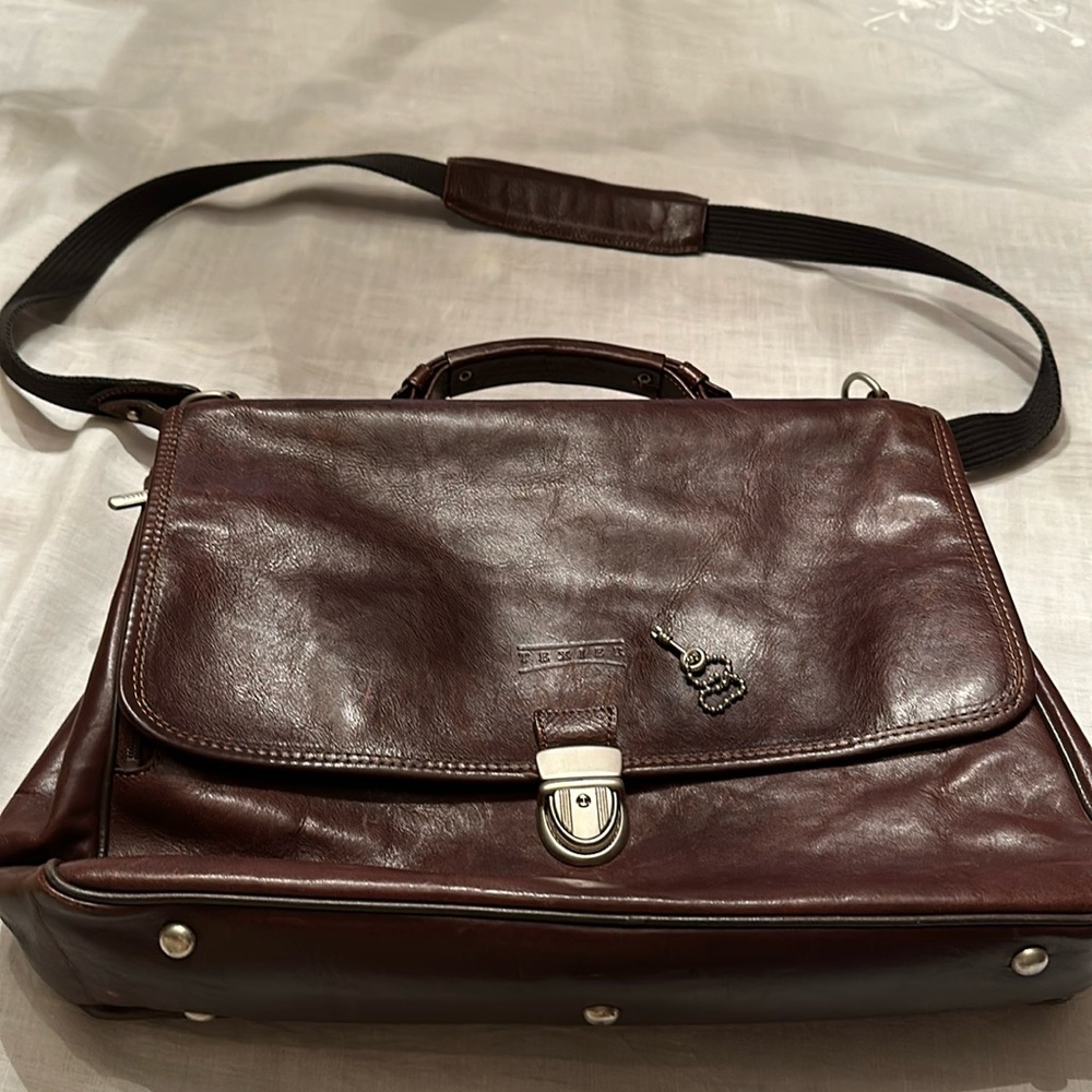 Genuine Leather Dark Brown Briefcase